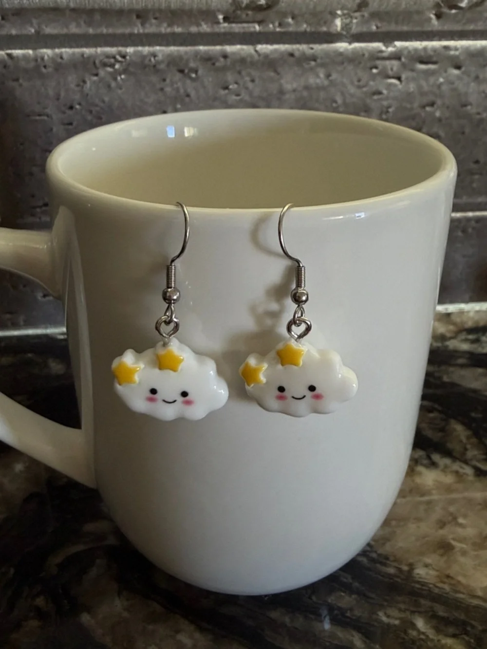 ✨ 5 for $30 Earring Bar ✨ Kawaii Cloud Dangle Earrings with Yellow Stars